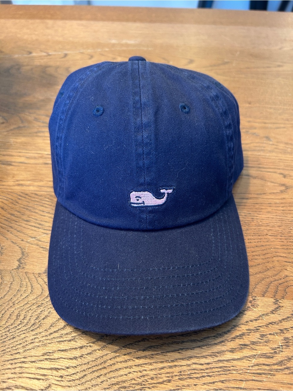 Vineyard Vines Navy Cap with Pink Whale Logo